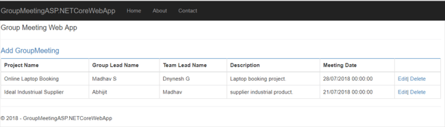 CRUD Operation In ASP.NET Core 2.0 Using Dapper ORM